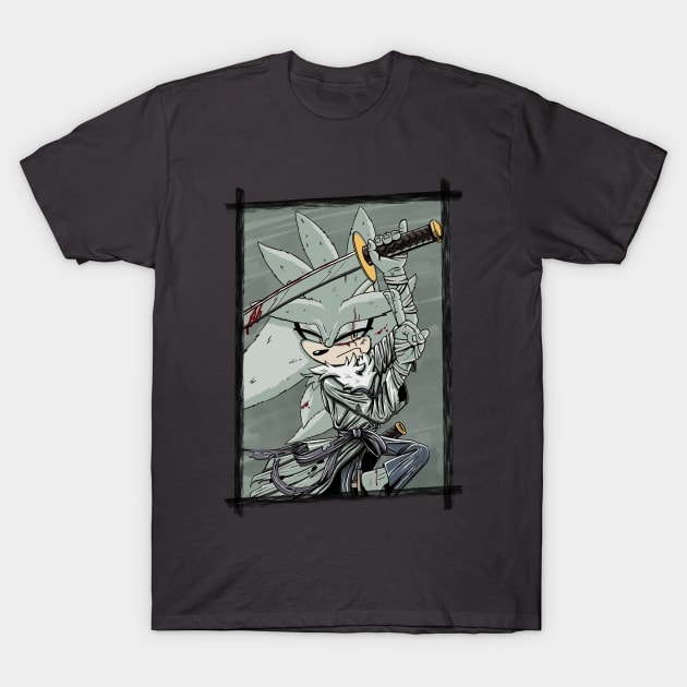 Silver the Samurai T-Shirt by TheHedgehogManiac